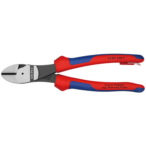 強力型斜ニッパー 安全留め輪付 200mm ※取寄品 KNIPEX(クニペックス) 7402-200TBK ｜大工道具・金物の専門通販アルデ