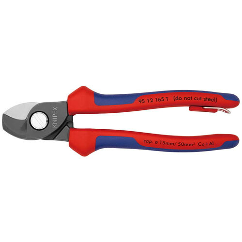 ケーブルカッター 安全留め輪付 165mm ※取寄品 KNIPEX(クニペックス) 9512-165TBK |大工道具・金物の専門通販アルデ