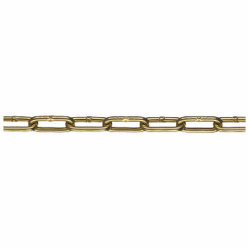 透明チューブ アルミチェーン 線径3.5×内長27.5×内巾6mm ゴールド 30m価格 ※取寄品 水本機械 3.5HALC-G