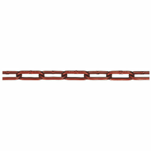 透明チューブ アルミチェーン 線径3.5×内長27.5×内巾6mm レッド 30m価格 ※取寄品 水本機械 3.5HALC-R