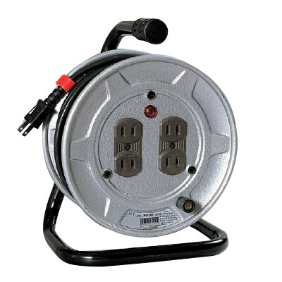 標準型電工ドラム(屋内型)2P 15A 10m アース無 日動 NS-104