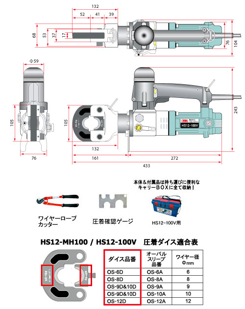 流行のアイテム 電動油圧式スエージャー セット ※取寄品 アーム産業