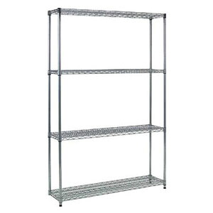 スチール製メッシュラック(4段)1205×305×1838mm シルバー トラスコ TME-6434