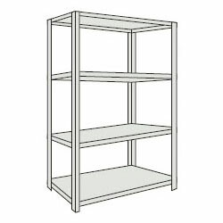 軽量ボルト式棚(開放型・4段)1215×315×1504mm ネオグレー トラスコ 54V-14-NG