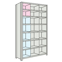 縦仕切付軽量棚(3列7段)890×315×2104mm ネオグレー トラスコ 73V-38-NG 36,551円
