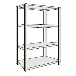 軽量ボルト式棚(開放型・4段)890×615×1504mm ネオグレー トラスコ 53W-14-NG