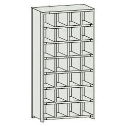 KA型コボレ止め付区分棚(4列7段)889×214×1802mm ネオグレー【代引不可・メーカー直送品 車上渡し品】 トラスコ KA-4070