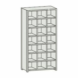 KC型コボレ止めなし区分棚(3列7段)889×264×1802mm ネオグレー【代引不可・メーカー直送品 車上渡し品】 トラスコ KC-3070