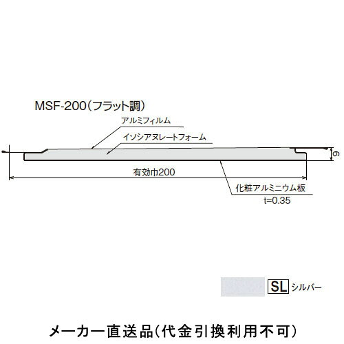 マルチスパン MSF-200(フラット調) 規格3000mm シルバー (1箱12枚価格) フクビ化学 MSF23SL ｜大工道具・金物の専門通販アルデ