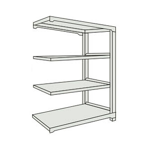中量ボルトレス棚M3型(連結型・300kgタイプ・4段)1500×731×1210mm ネオグレー トラスコ M3-4574B-NG