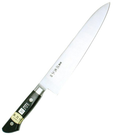 源兼正 Mシリーズ 全鋼 口金付 黒合板柄 牛刀 全長330×刃渡210mm 関兼常 KC-702