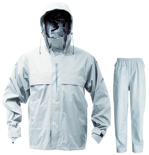 ベンチレーション(通気口)付レインスーツ シルバー S ※取寄品 トラスコ TRW360-71-S
