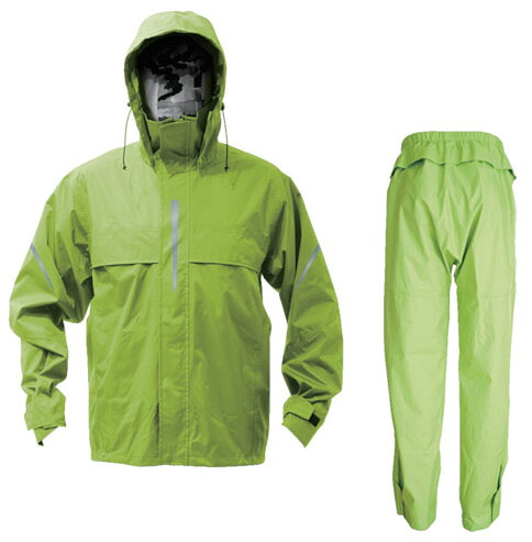 ベンチレーション(通気口)付レインスーツ ライム 3L ※取寄品 トラスコ TRW360-84-3L