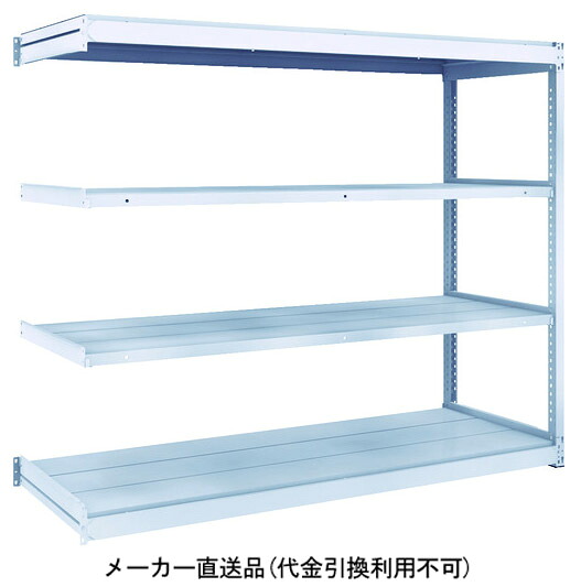 TUG型軽中量ボルトレス棚 200kg 連結型 1760×600×H1500 4段 トラスコ TUG200-56L-4B 35,453円