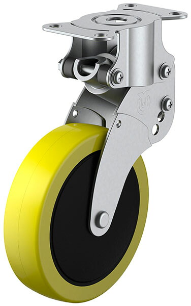SKY-R型 緩衝器付・固定車 125mm 帯電防止ウレタン ※受注生産品 ユーエイキャスター SKY-R125SUE-1
