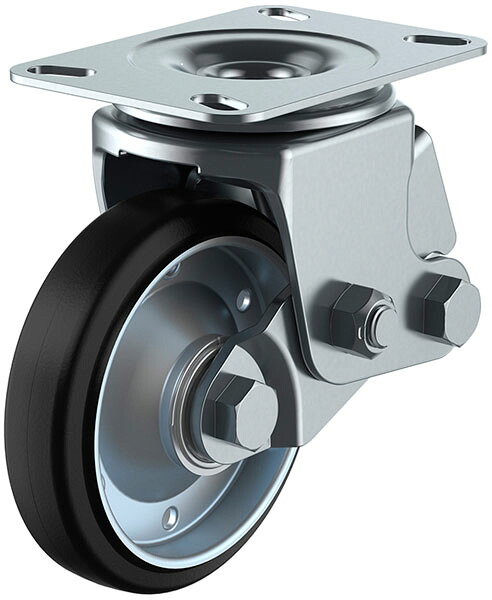 SKY-2S型 自在車 緩衝器付 150mm 耐摩耗ゴム ※受注生産品 ユーエイキャスター SKY-2S150WFAR-A-1
