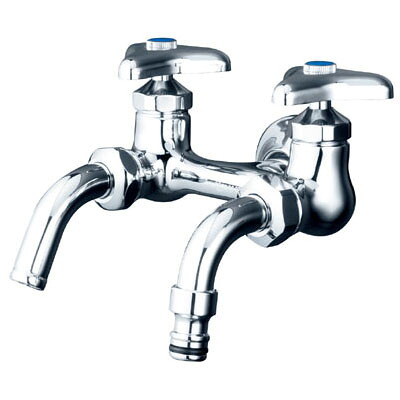屋外ホース接続ノズル付二口水栓 ※取寄品 KVK K112SPJ
