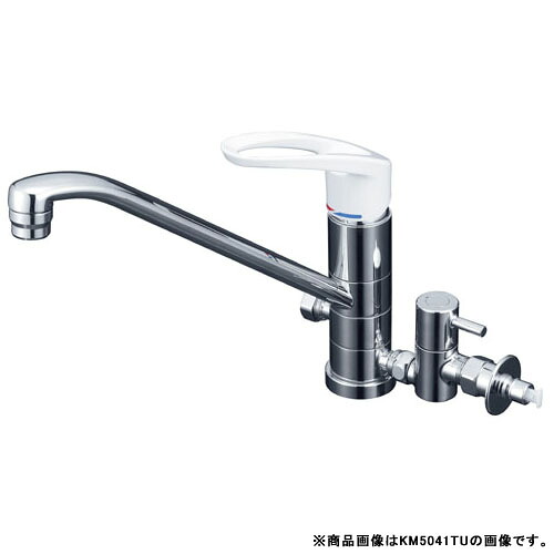 寒 流し台用シングルレバー式混合栓 回転分岐止水栓付 ※取寄品 KVK KM5041ZTU