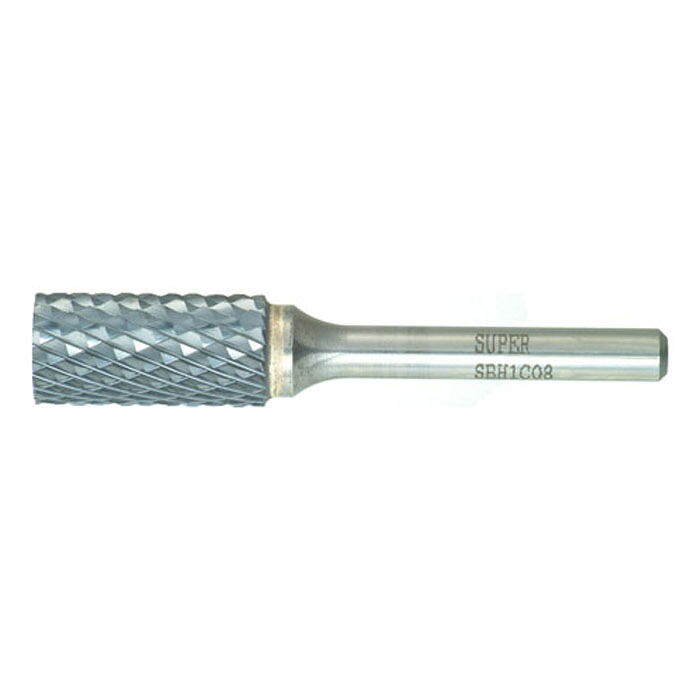超硬バー 重切削用 シャンク径6mm 円筒型 全長69×刃長25mm 取寄品 スーパーツール SBH1C08