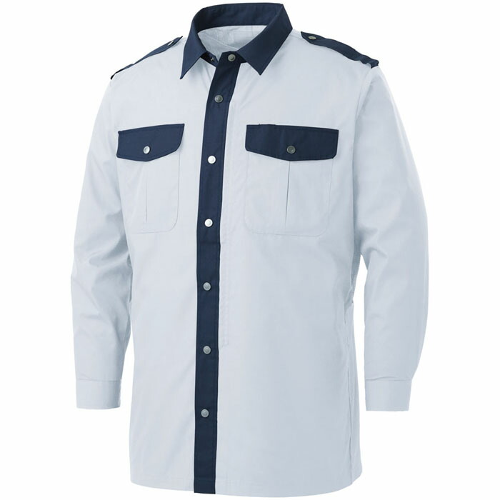 空調風神服 ※服地のみ 長袖警備シャツ シルバー 4Lサイズ 取寄品 サンエス KF92029-6-4L ( 作業服 仕事服 作業着 仕事着 夏 暑さ対策 職人 レジャー アウトドア 釣り 野球観戦 フェス 長持ち 熱中症対策 屋外作業 農作業 草刈り SUN-S メンズ )