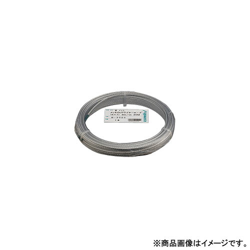メッキアウトワイヤロープ(油なし) ワイヤ径6mm 構成6×19 長さ50m 使用荷重300kg 取寄品 フジワラ B-6050 |大工道具・金物の専門通販アルデ