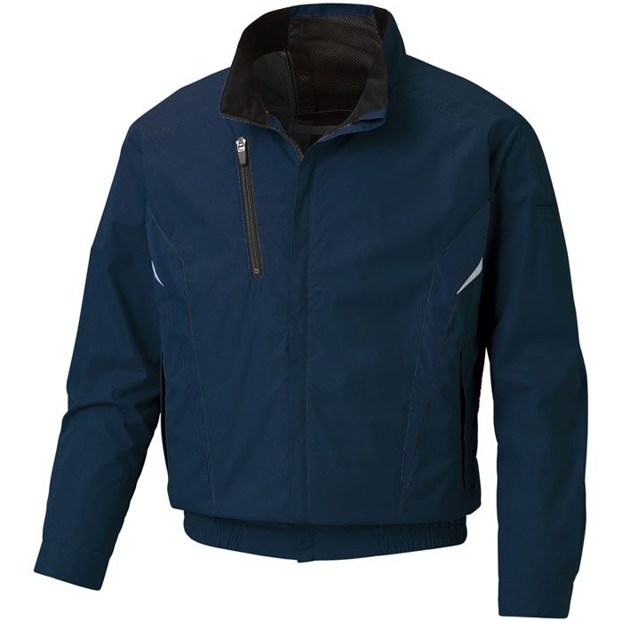 空調風神服 ※服地のみ 長袖ブルゾン ネイビー 4Lサイズ 取寄品 サンエス KF101-3-4L ( 作業服 仕事服 作業着 仕事着 夏 暑さ対策 職人 レジャー アウトドア 釣り 野球観戦 フェス 長持ち 熱中症対策 屋外作業 農作業 草刈り SUN-S メンズ )