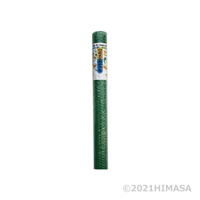 日曜大工カナアミ ビニール亀甲金網 網目16mm グリーン 910mmx2m 12本 メーカー直送 代引不可 吉田隆 20x16G ( 収穫用 園芸刃物 日本製 )
