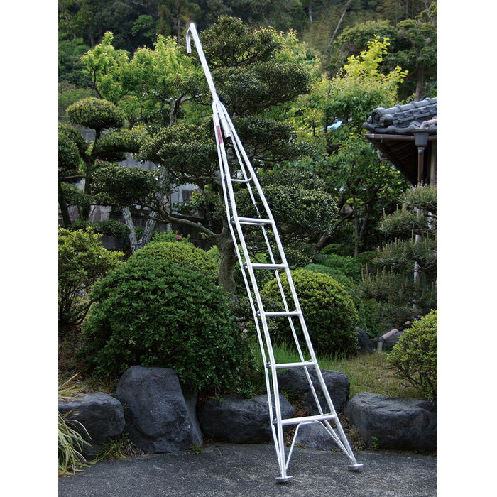 一本梯子(頭部首振りタイプ) 受注生産 メーカー直送 代引不可 ナガノ HD-6H ( 梯子 首振り プロ用 アルミ製 A7000系 軽量 日本製 )