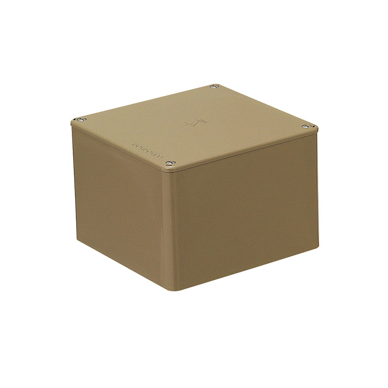 正方形プールボックス(ノック無)150×150×75mm ライトブラウン (10個価格) 未来工業(MIRAI) PVP-1507LB