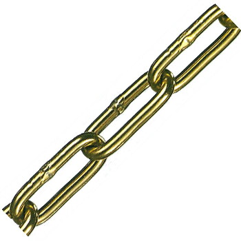 アルミカラーチェーン(ゴールド)線径3.5&times;内長27.5&times;内巾6mm 1巻30m価格 水本機械 AL-3.5CG ｜大工道具・金物の専門通販アルデ 25,094円