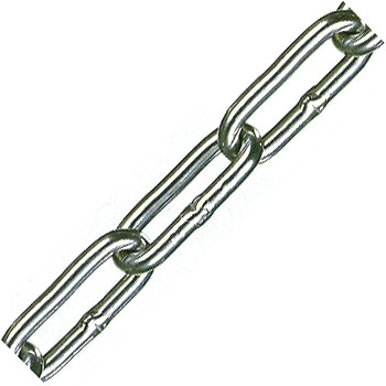 アルミカラーチェーン(シルバー)線径3.5×内長27.5×内巾6mm 1巻30m価格 水本機械 AL-3.5CS |大工道具・金物の専門通販アルデ