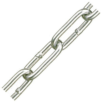 強力アルミチェーン（生地）線径6×内長36×内巾10mm 1巻30m価格 水本機械 AL-6