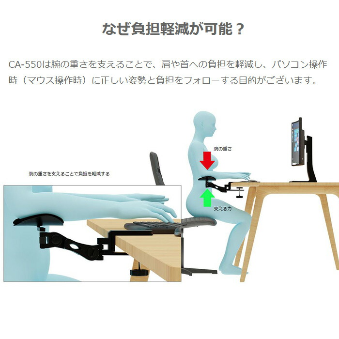 あす楽対応 Area 特別塗装色 マットブラック Ca 550 アームレスト リストレスト マウスパッドレス Eスポーツ ゲーミング 高齢者のデスクワークサポート イラストや製図など長時間の在宅ワークサポート 手首 腕の疲労 肩こりの軽減に Kanal9tv Com