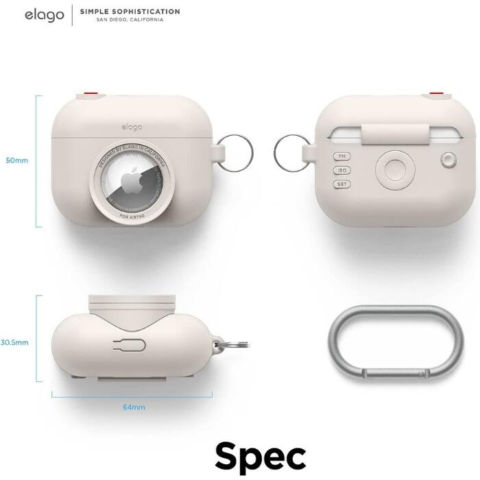 タイムセール elago AirPodsケース イヤホンケース カラビナ付き