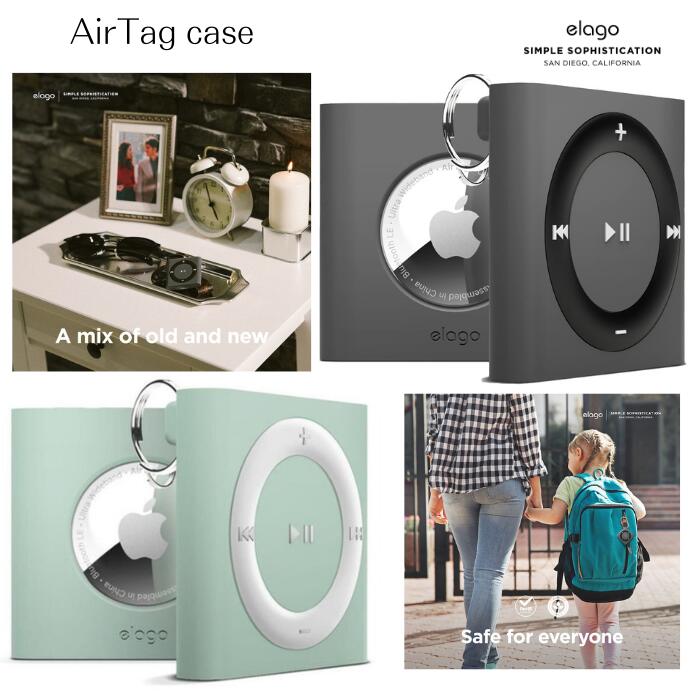 elago AirTag W7 シリコンケース iPod shuffle風デザイン Dark Grey EL_ATGCSSCW7 グレー ミント カラビナ付き エラゴ かわいい キャラ 保護 バンパー タグ キズ防止 保護 カラビナ かわいい エアタグ エアータグ画像