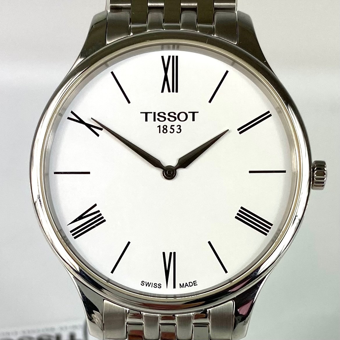 中古 腕時計 メンズ ティソ TISSOT クラシック トラディション 5.5 T063409A クォーツ 白 2針