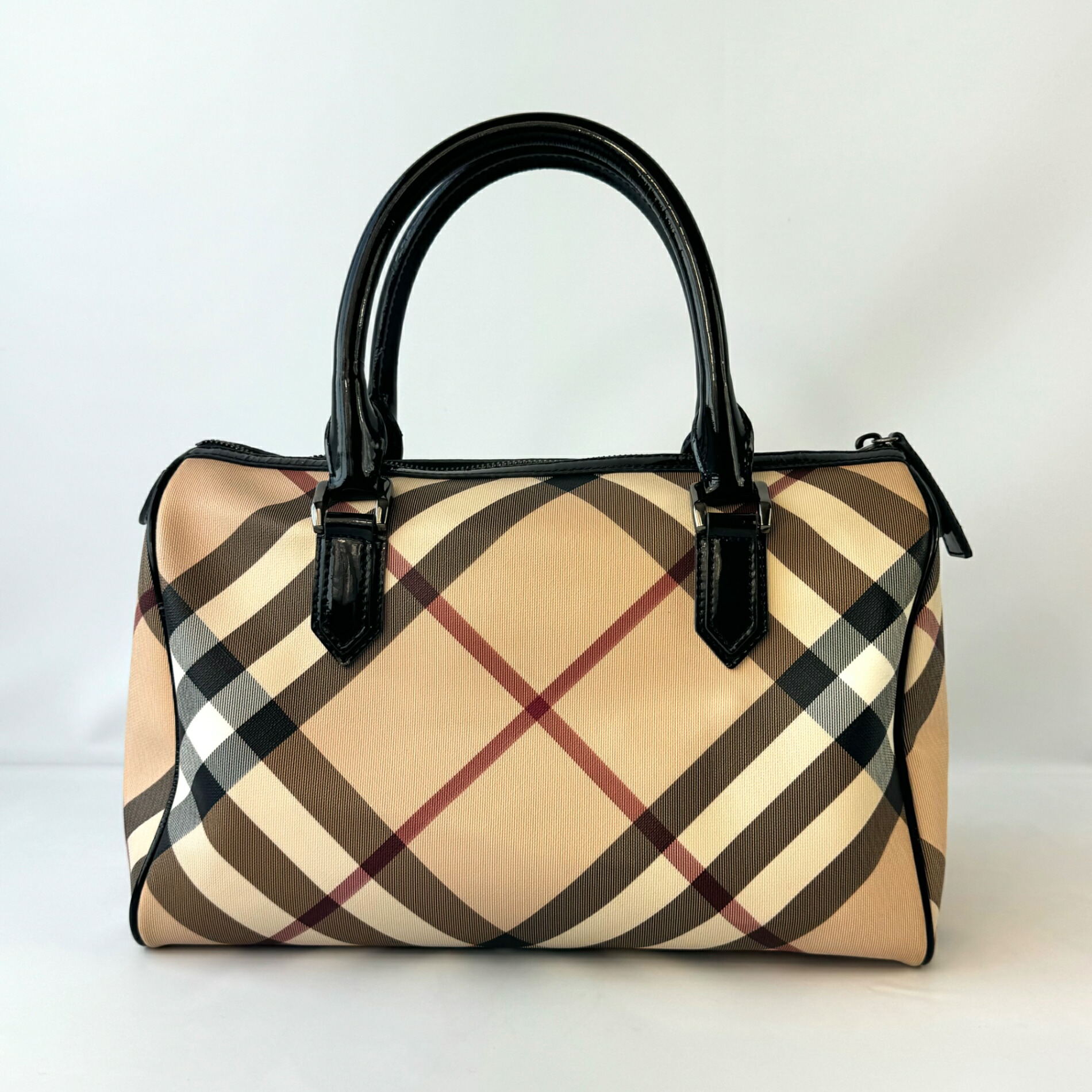 希少✨ Burberry バーバリー ミニボストン ブラウン系 レザー ドラム型 楽天市場】【中古】バーバリー 2WAYミニボストンバッグ バッグ