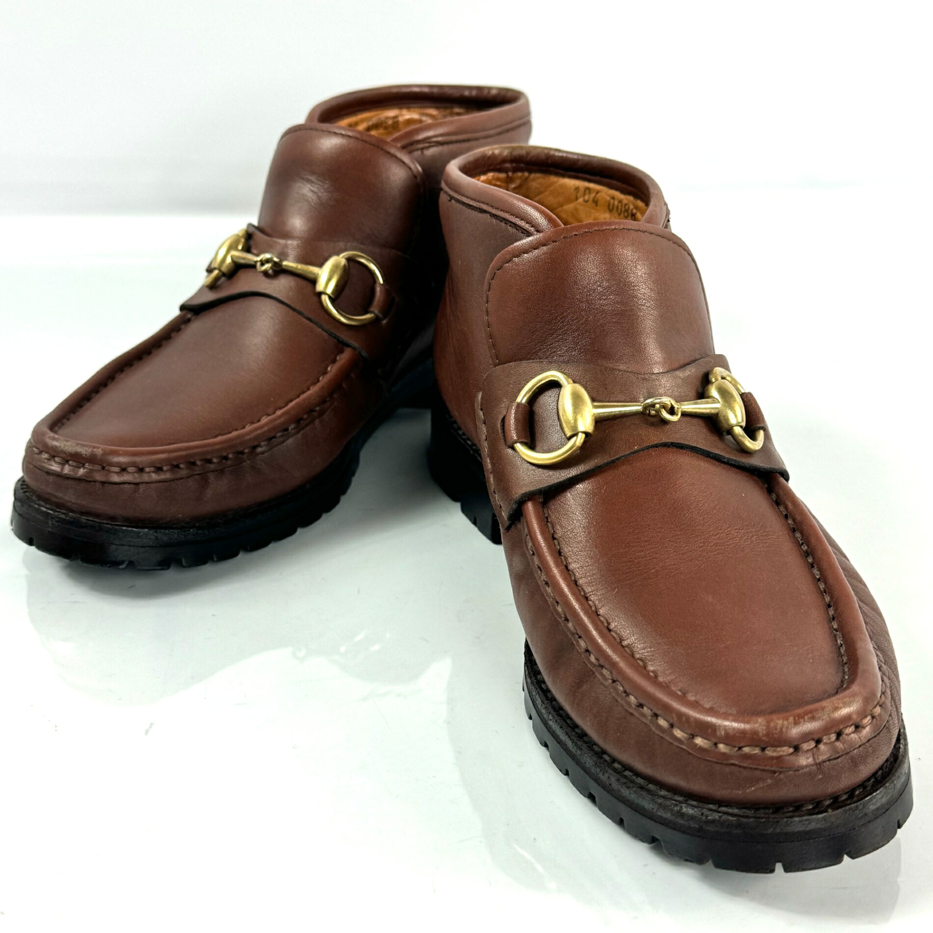 グッチ GUCCI ホースビット アンクルブーツ ショートブーツ 35 1/2 C 22.5cm ブラウン