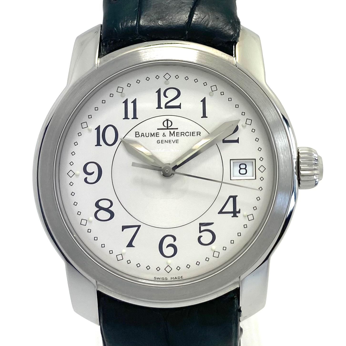 ボーム＆メルシエ BAUME & MERCIER ケープランド MV045214 5267466 クォーツ デイト表示 シルバー 革ベルト