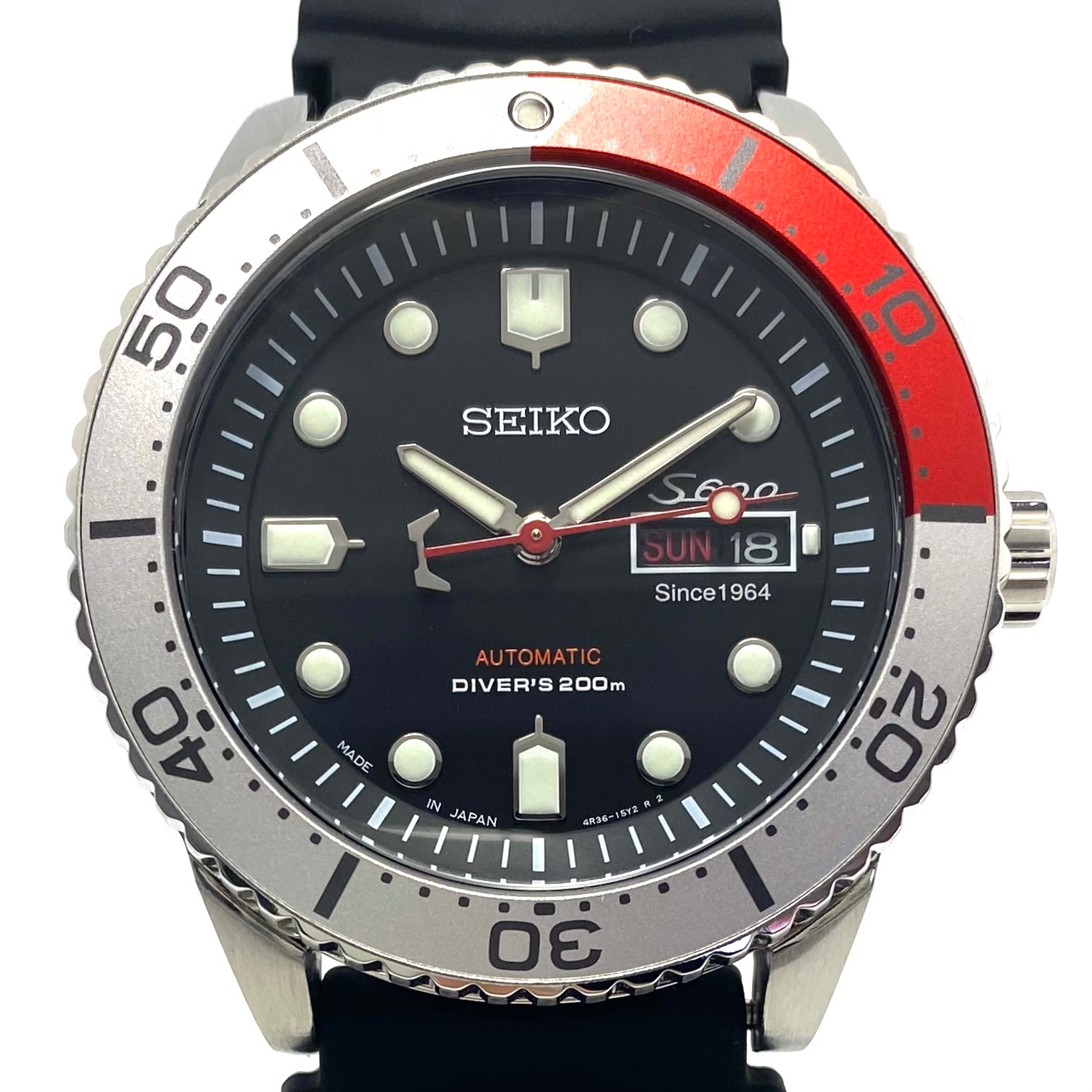 中古 腕時計 メンズ セイコー SEIKO Honda×SEIKOコラボレーションモデル S600 ダイバーズ 60周年記念ウォッチ 4R34-18J0 300本限定 自動巻 黒 デイデイト(英語・日本語) ポリウレタンベルト 200m防水|エリアールショップ 店