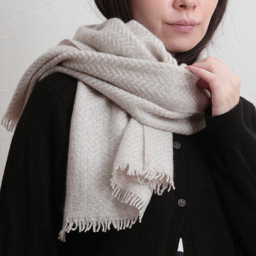 楽天市場 Natural Basic ベビーカシミヤ縮絨マフラー カシミヤ 40 180 ナチュラルベーシック インターモード川辺 おまけ付き ラッピング無料 Arekore By Hotchpotch