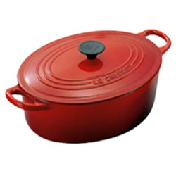 ルクルーゼ（ル・クルーゼ） ココットオーバル 2502 25cm チェリーレッド （LE CREUSET）