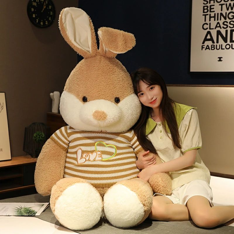 家兎 ぬいぐるみ 兎 うさぎ お生まれ落ちる日差し上げ物 スウェーター着る 家兎馬鹿でかい 肌ざわりふわふわ 毛の荒物 抱き枕 意中の女 差し上げ物 差し上げ物 うしろ帯 店飾りつけ 手あそび 全長160糎