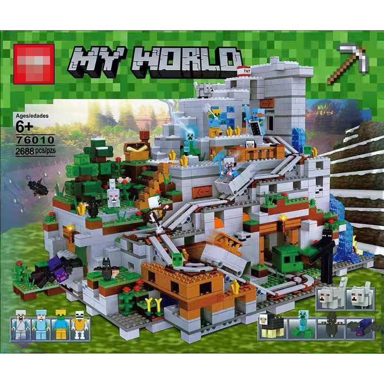マイン手工芸品 山のほら穴 大人気ミニフィグ レゴ取り替えっこ品 晴れ晴れしい仕掛ける マイクラ 立ちはだかる Minecraft ザ・マウンテンほら穴 差し上げ物 レゴ取り替えっこ 2688+PCS 知育手あそびの精神的な統合用生まれ落ちる日差し上げ物 差し上げ物 一般受け  8歳以上 The Mountain Cave 21137