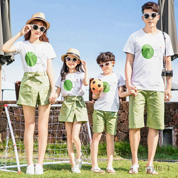 【送料無料】親子ペアルック セットアップ Tシャツ＋半ズボン/スカート 親子 お揃い 親子ペア 親子コーデ カップル 夏服 親子お揃い シャツ ショートパンツ スカート