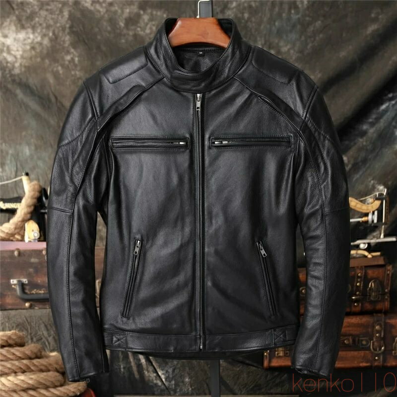【送料無料】レザージャケット メンズ 本革 バイクジャケット 牛革 レザーコート 革ジャン ファッション ジャケット 秋 大きいサイズ ショート丈 ライダースジャケット バイ 17,111円