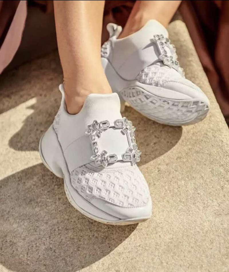 シリーズ累計10万足》 ロゴ有り ビジュー スニーカー ブランド