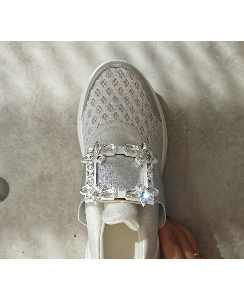 楽天1位 シリーズ累計10万足》 ロゴ有り ビジュー スニーカー ブランド