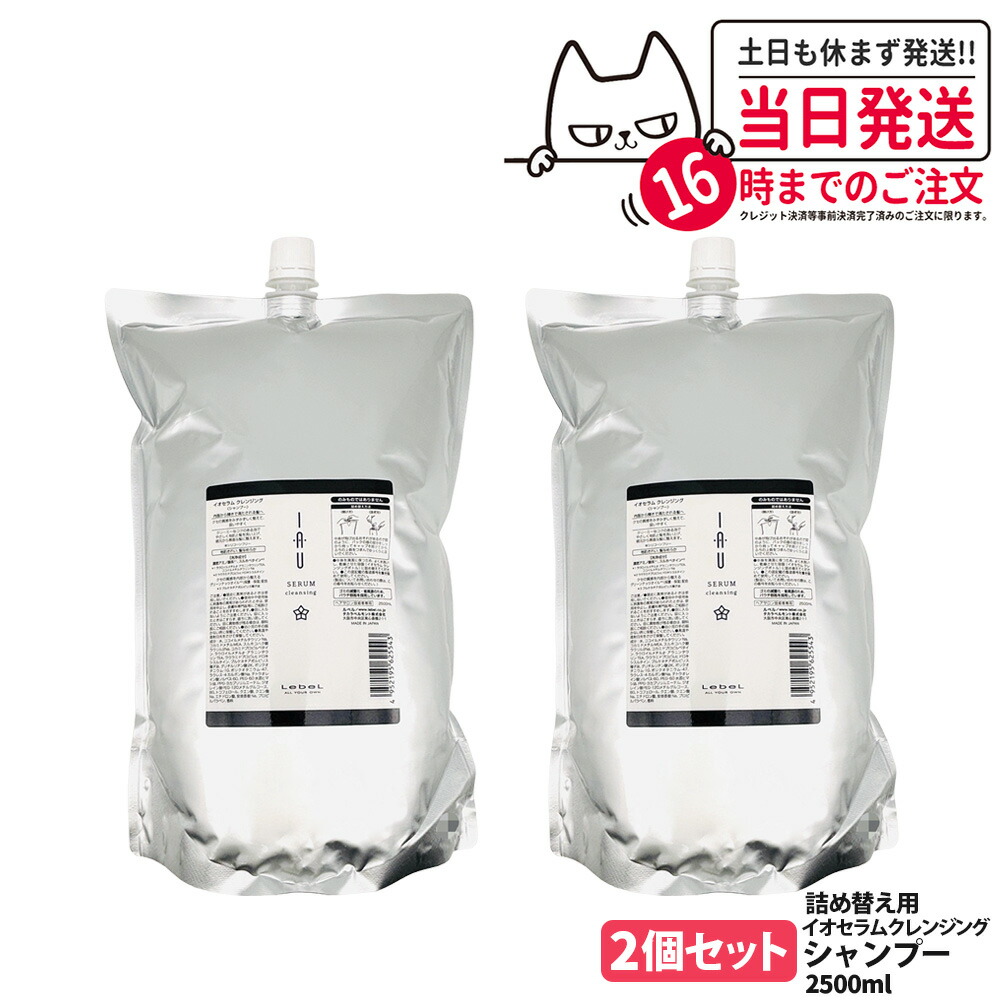 【2個セット】LebeL ルベル イオ セラム クレンジング シャンプー 2500ml ヘア シャンプー 詰め替え用 詰替 ヘアケア 大容量 業務用 美容室 美容院 サロン ヘアサロン 保湿 ダメージ 地肌ケア うるおい まとまり 指通り なめらか くせ毛ケア デイリーヘアケア 送料無料