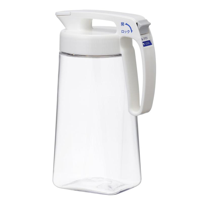 岩崎工業 ラストロウェア 冷水筒 シームレス ピッチャー 熱湯可 日本製 麦茶ポット 麦茶ボトル お茶ポット 水出しコーヒー 冷茶 ボトル 横置き 耐熱 広口 冷茶 ジャグ ホワイト｜アリエル ストア